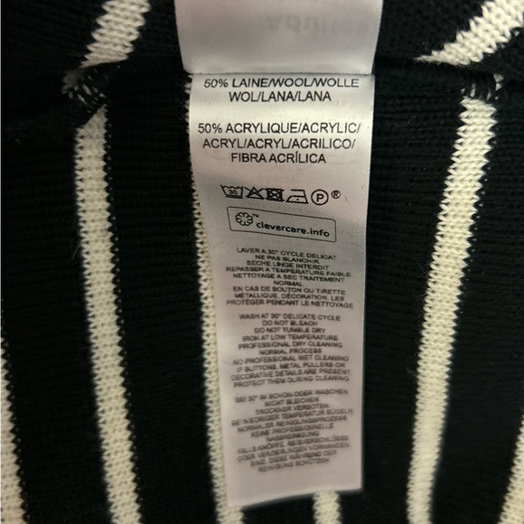 Saint James Black and White Striped Beanie